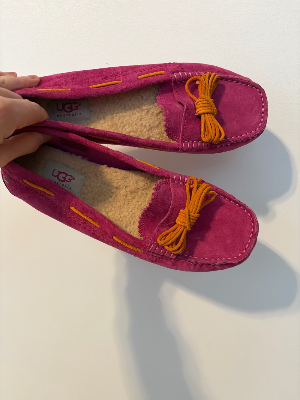 UGG Fuchsia Suede Moccasins